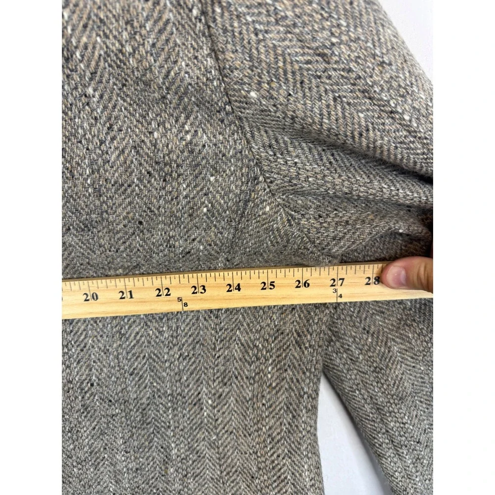 Vintage London Fog Mens‎ 54 Grey Herringbone Pure Wool Blazer Sport Coat